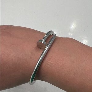 Silver Nail Design Bracelet